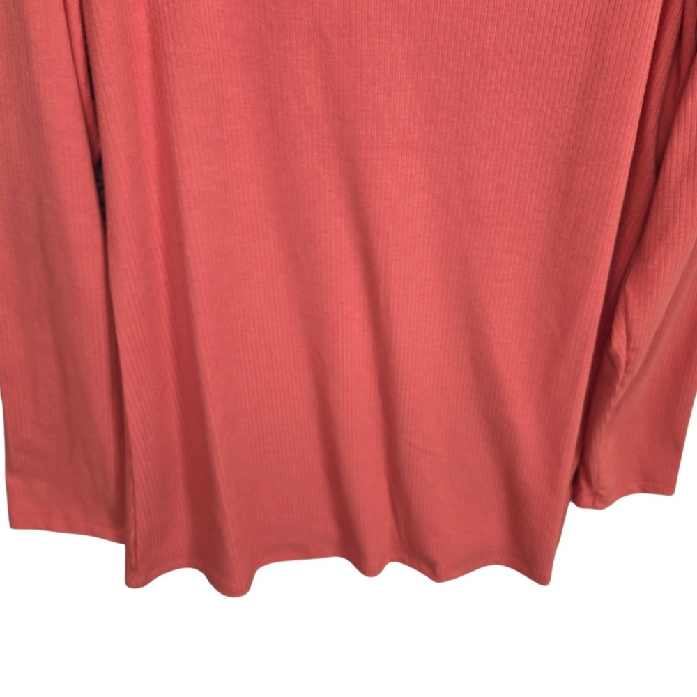 Torrid Top Womens 2 US Plus 2X Pink Ribbed V Neck Long Sleeve Knit Casual - Picture 5 of 7